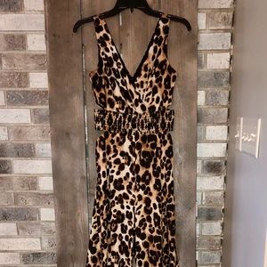 Sexy, fun, bebe animal print jumpsuit